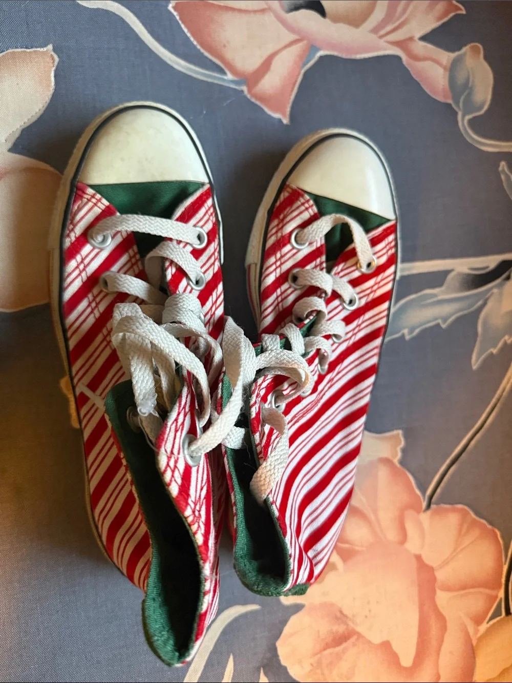 Converse Kids Red and White Striped High-Top Sneakers